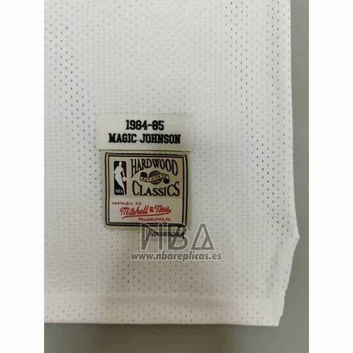 Camiseta Los Angeles Lakers Magic Johnson NO 32 Mitchell & Ness1984-85 Blanco